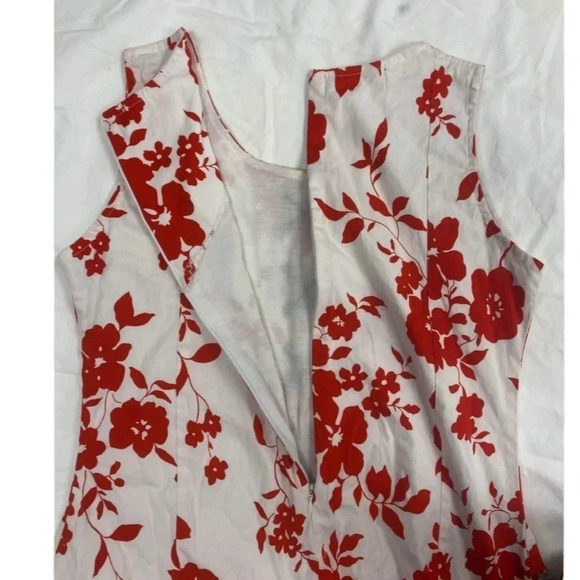 Lonky Red & White Floral sleeveless Midi Dress Size Large - Picture 7 of 10